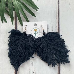 Handmade Fair Trade Black Macrame Earrings | Brand New!